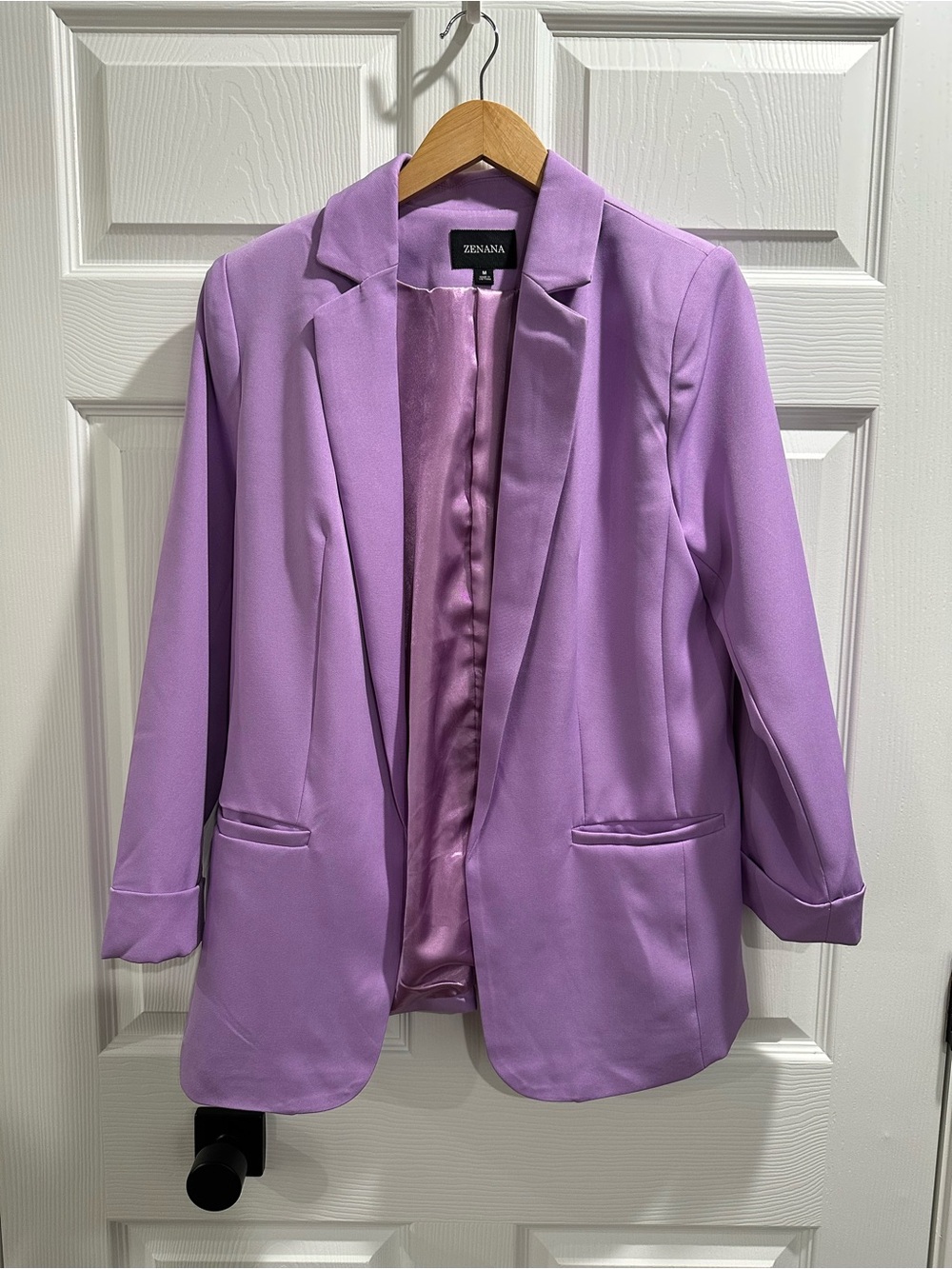 Zenana Outfitters Lavender Open-Front Blazer